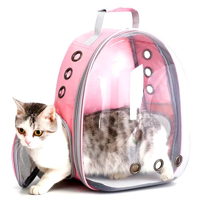 Breathable Cat Pet Carrier Backpack with Transparent Capsule - Estalios