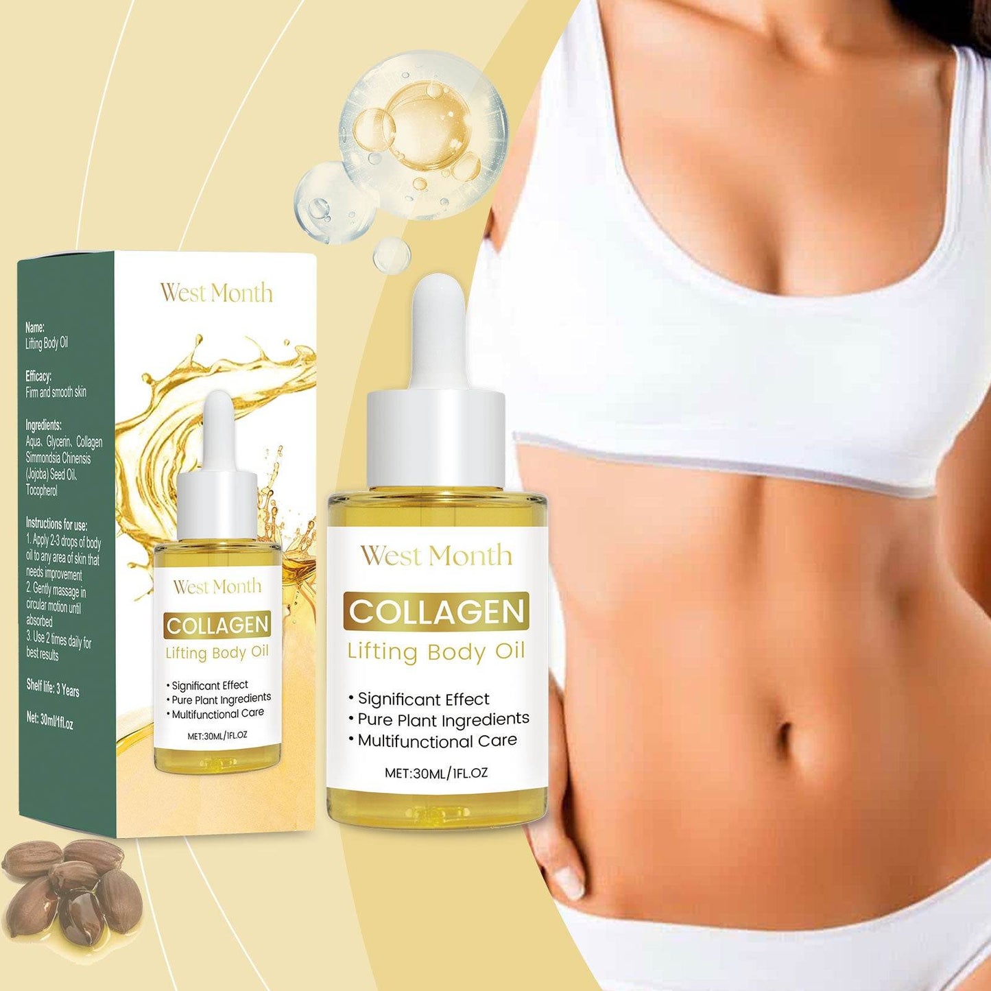 Body Essence Oil Nourishes Delicate Skin, Moisturizes Smoothly - Estalios