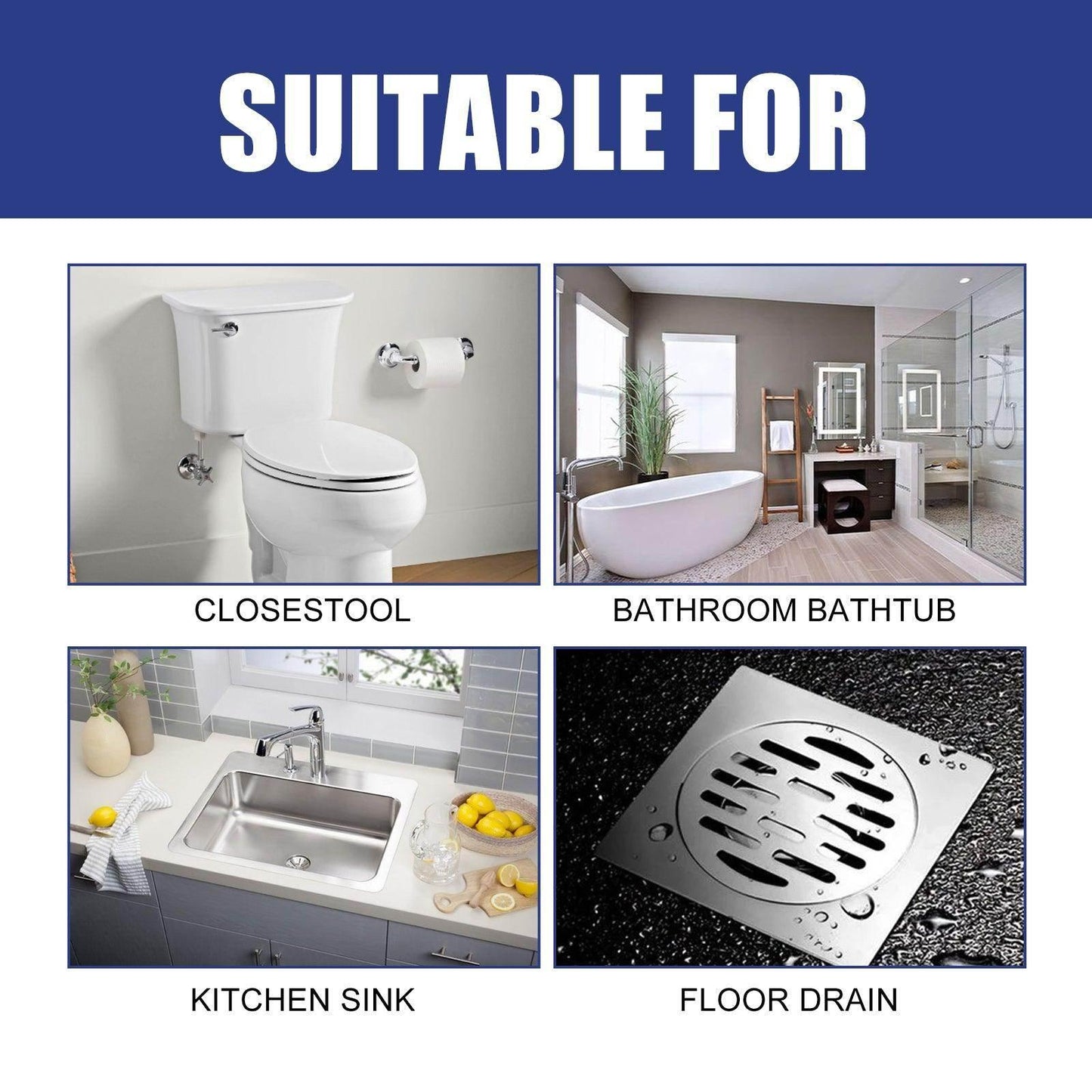 JUE-FISH Drain Gel Pipe Unclogger for Kitchen and Bathroom - Estalios