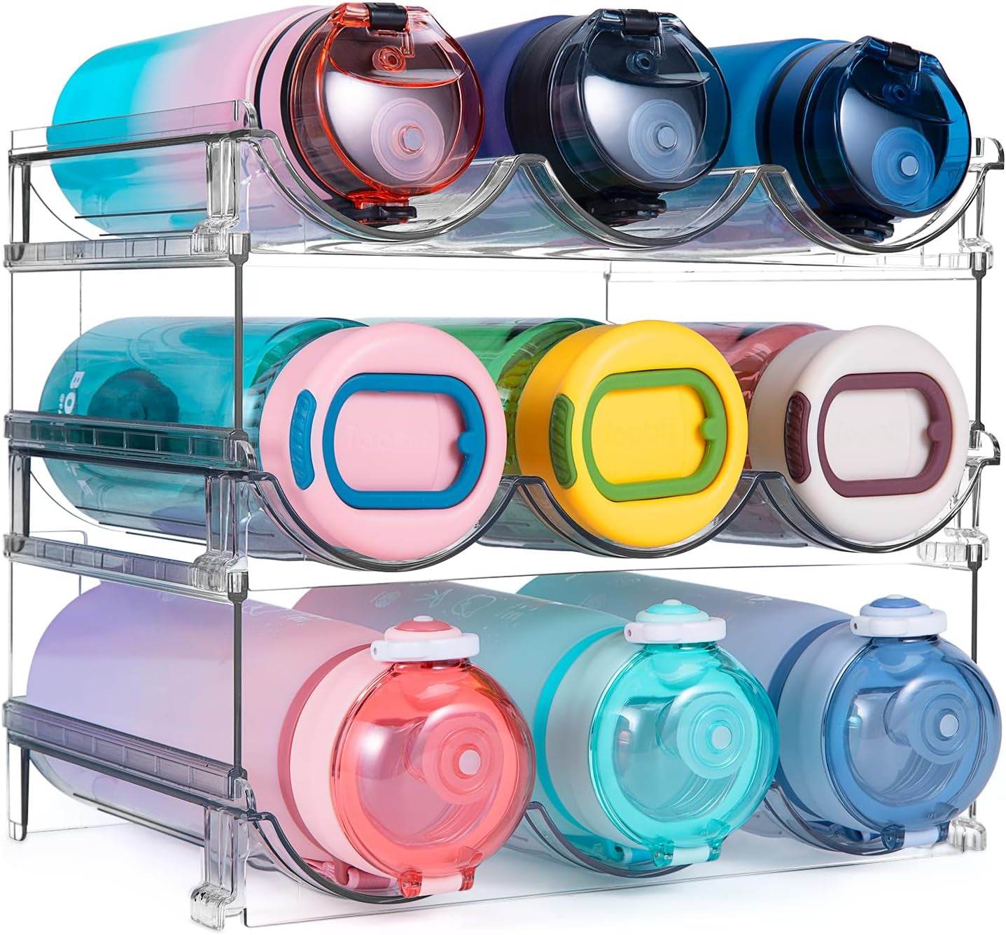 Stackable Water Bottle Organizer for Cabinet - 2 Packs - Estalios