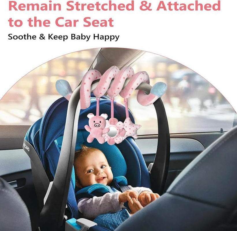 Car Seat Toys with Mirror and Rattles for Baby Play - Estalios