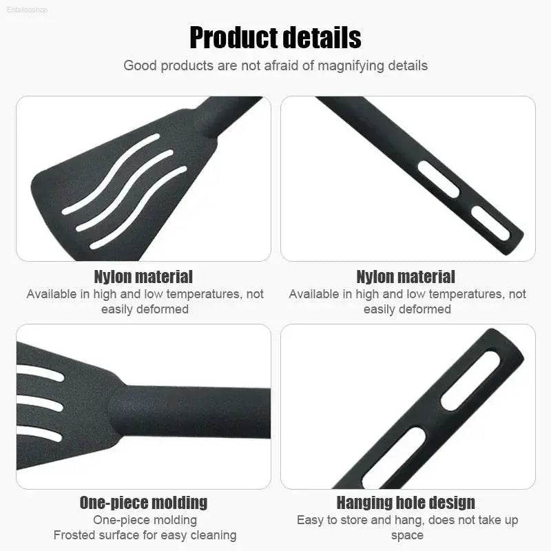 Black nylon spatula details.