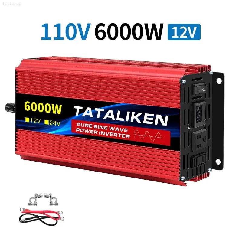 12V To 110V AC Pure Sine Power Inverter 3500W Solar Accessory - Estalios