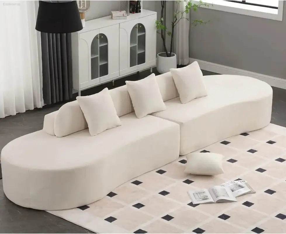 130.5'' Modern Cloud Sofa Couch with 3 Comfy Pillows - Estalios