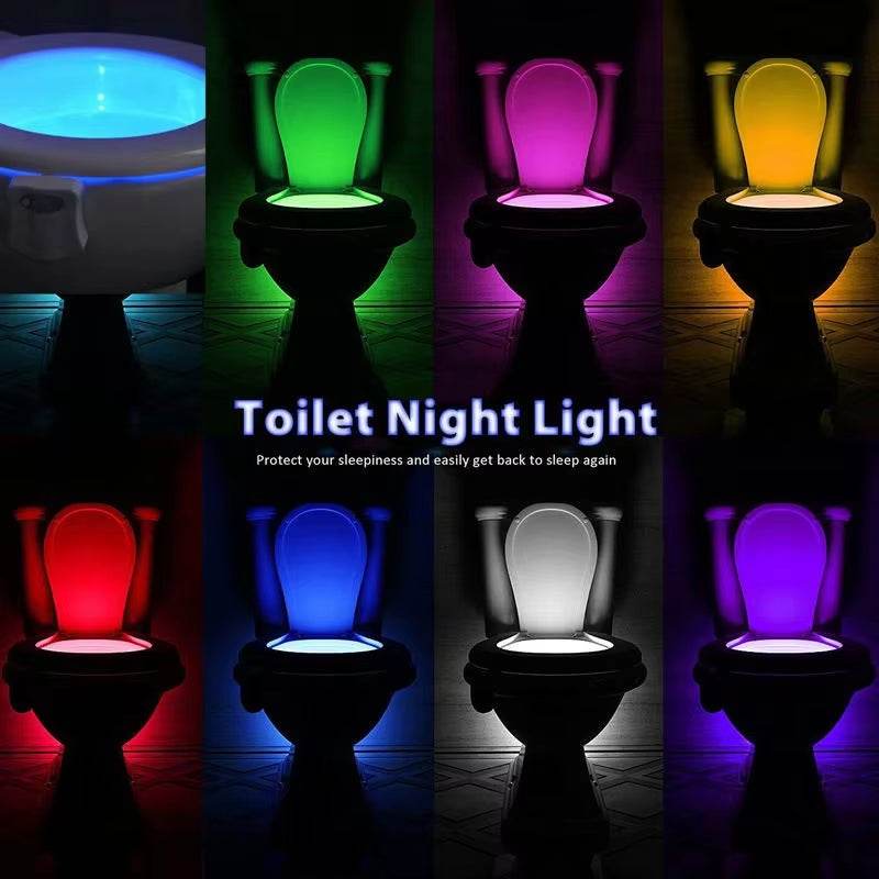 Toilet Seat Smart Motion Sensor Night Light 16 Colors LED Lamp - Estalios