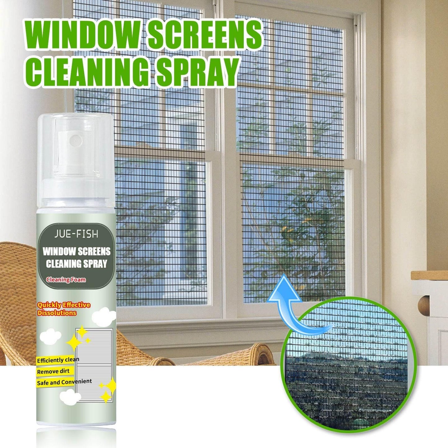 Window Cleaning Spray for Strong Decontamination Foam Stain - Estalios