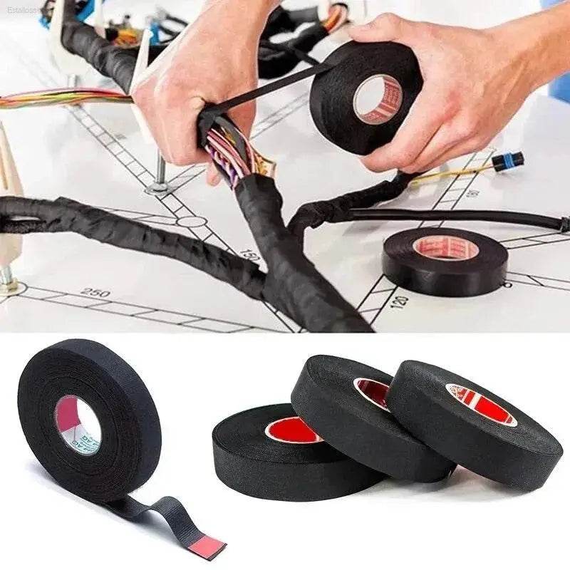 Black cloth electrical tape.