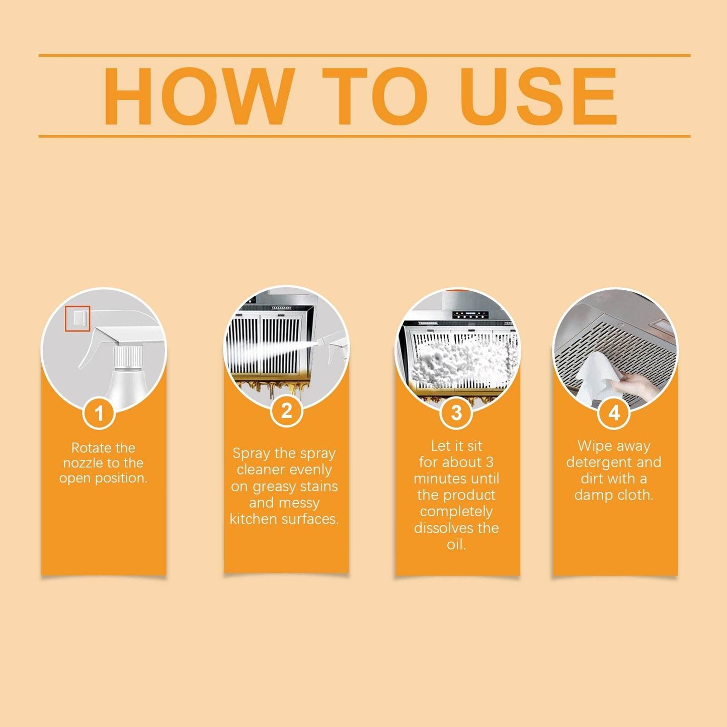 Kitchen Foam Cleaner for Household Kitchen Hood Oil Clean - Estalios