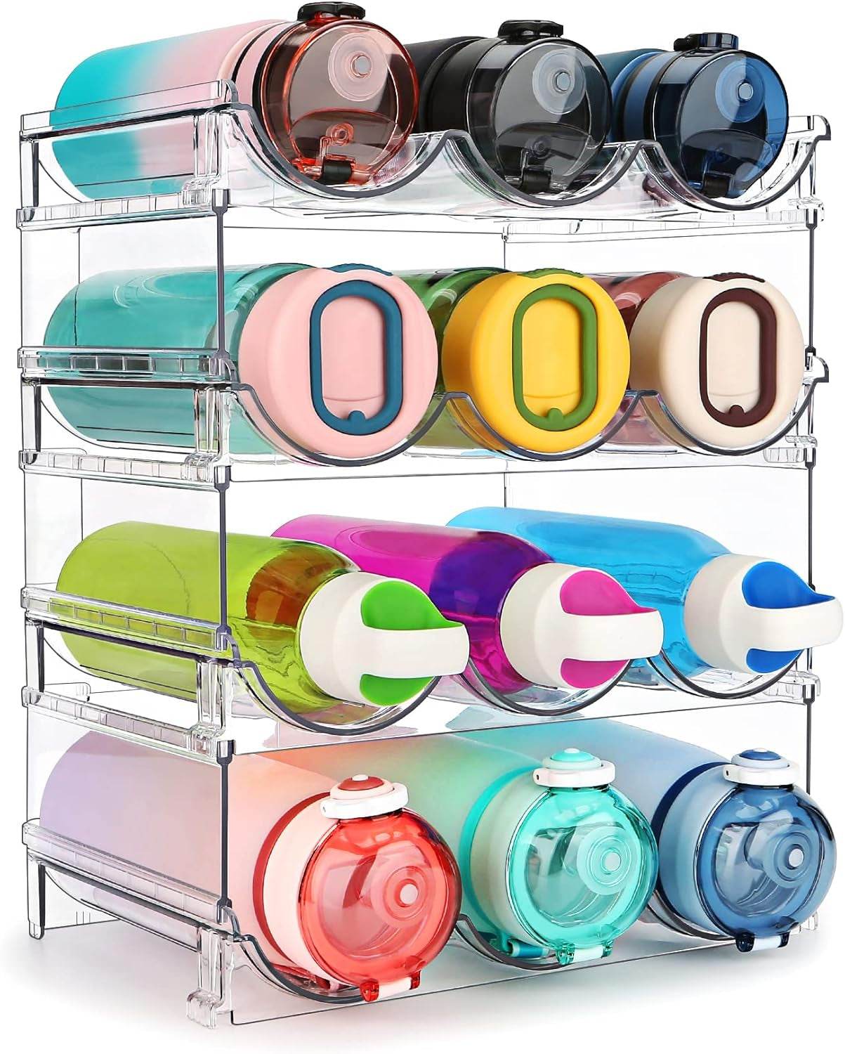 Stackable Water Bottle Organizer for Cabinet - 2 Packs - Estalios