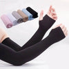 1Pair Ice Silk Sleeve Sunscreen Cuff Arm Sleeves Uv Sun Protect Anti-Slip Summer Men Women Gloves Outdoor Riding Arm Cover - Estalios