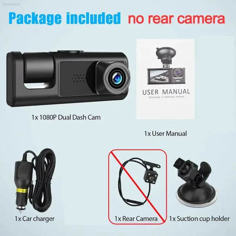 2/3 Channel Dash Cam for Car Front And Rear 1080P Video - Estalios