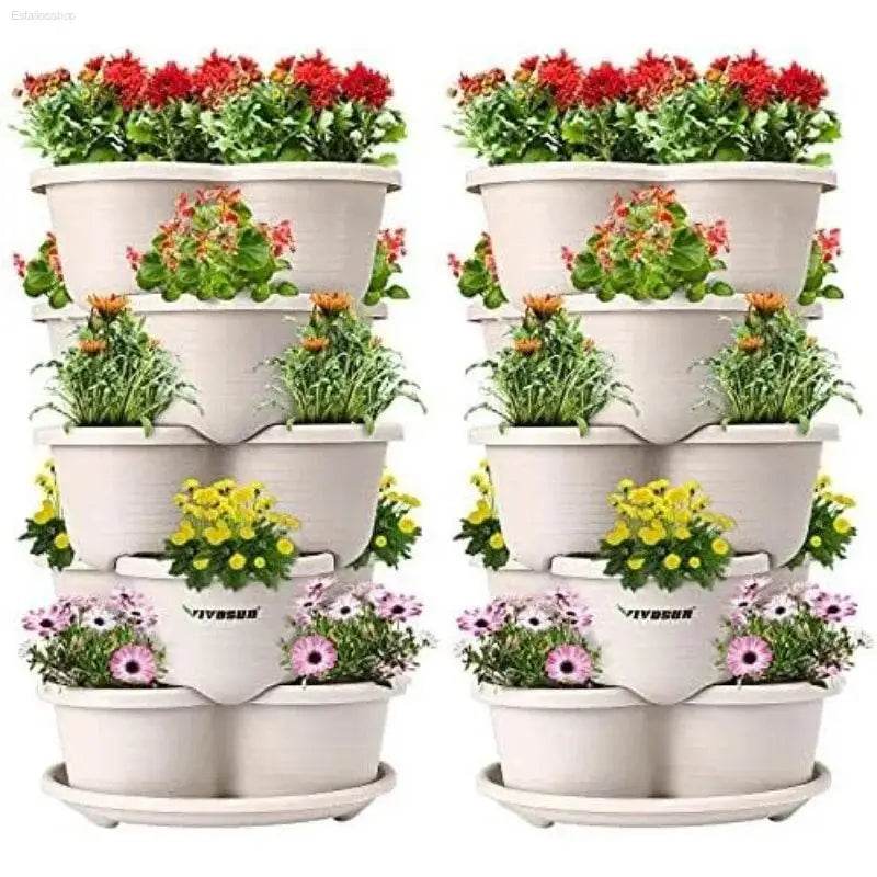 2-Pack 5 Tier Vertical Gardening Planter for Herbs and Flowers - Estalios