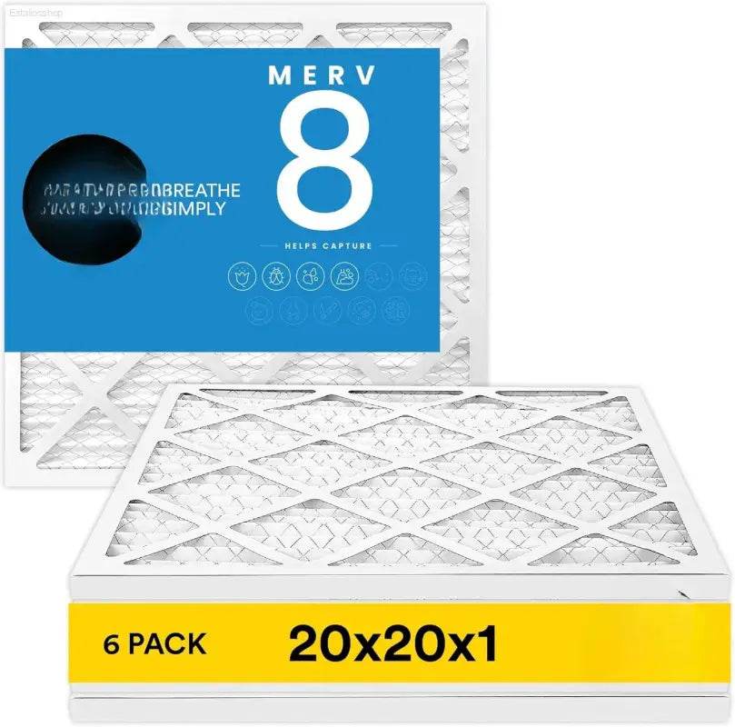 20x20x1 Air Filter, Merv 8, MPR 600, 6 Pack for Cleaner Air - Estalios