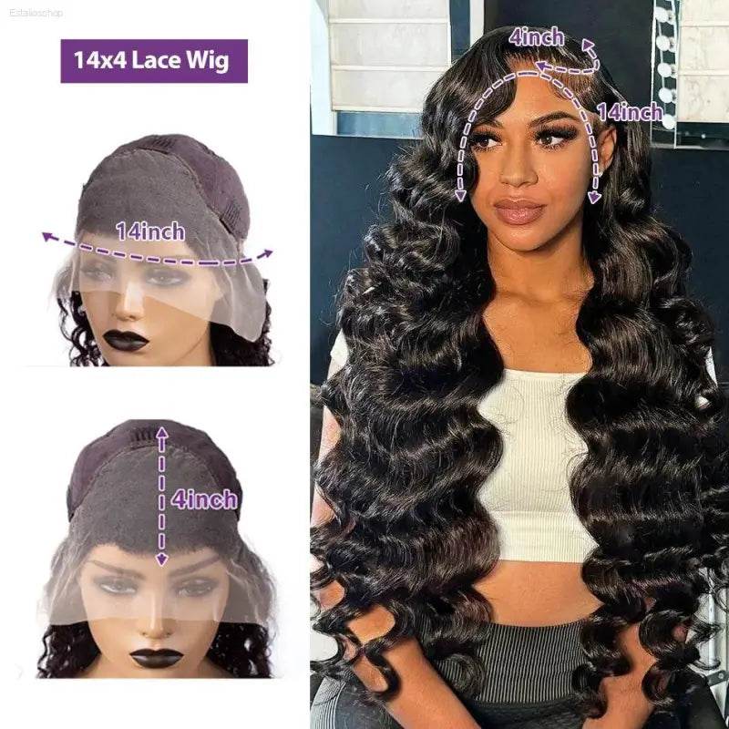 250 Density Loose Wave 13x6 HD Lace Front Wig 30 40 Inch - Estalios