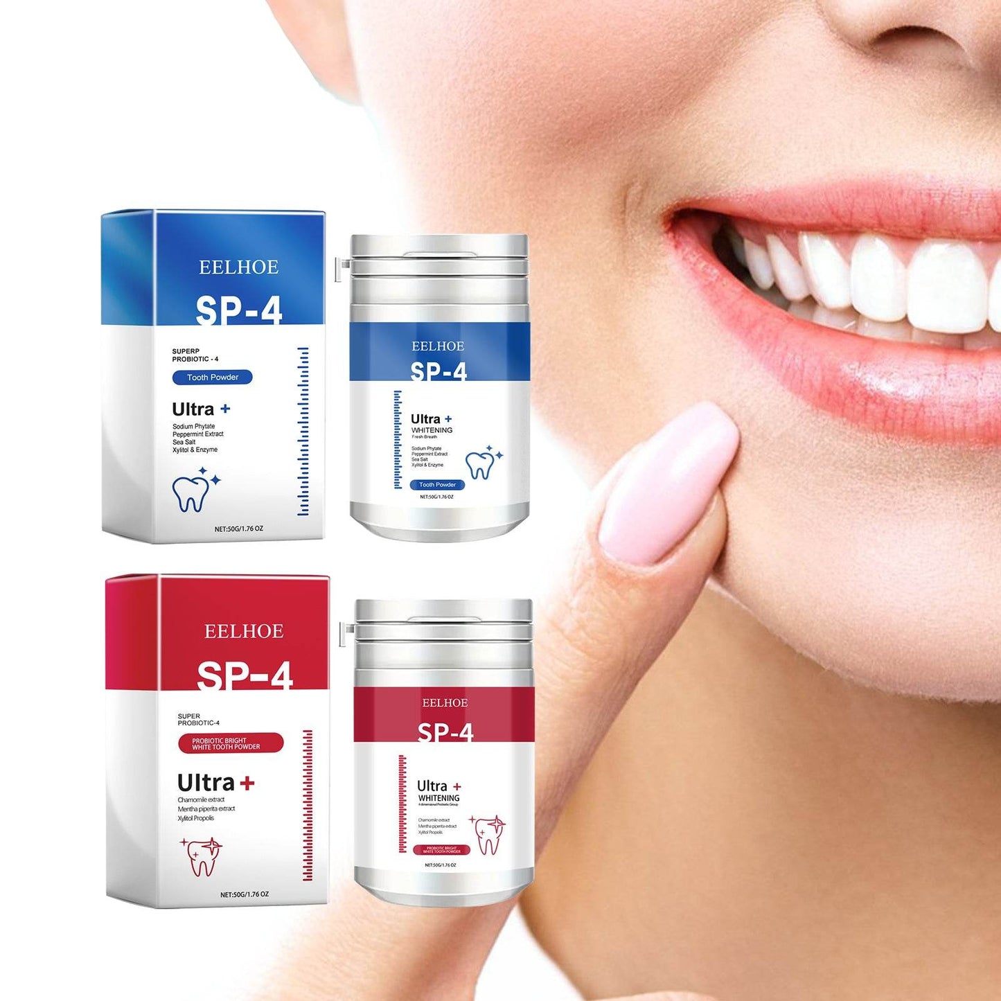 Probiotic Bright White Tooth Powder for Fresh Breath Care - Estalios