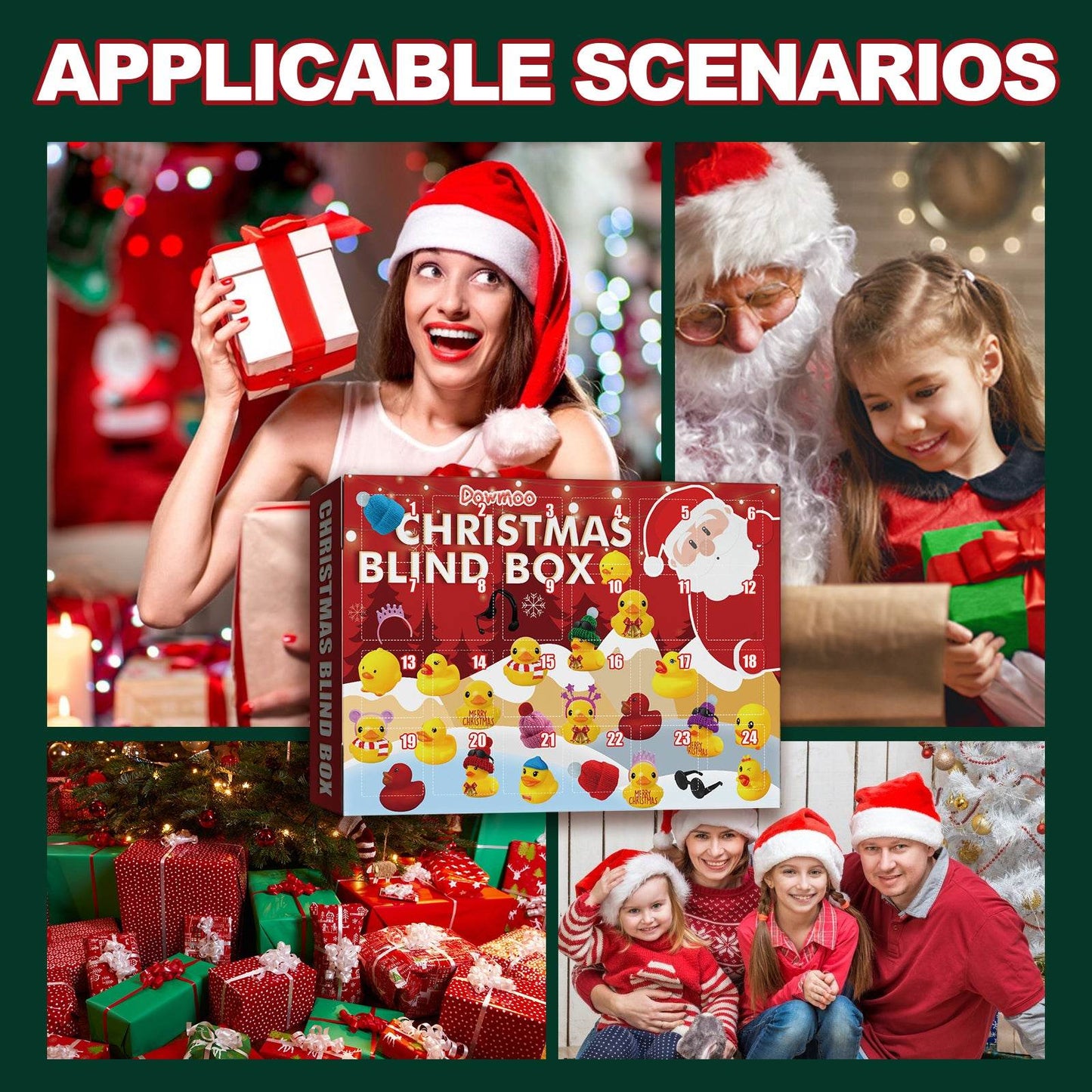 Christmas Blind Box, 24 Grid Cartoon Ducklings Surprise - Estalios