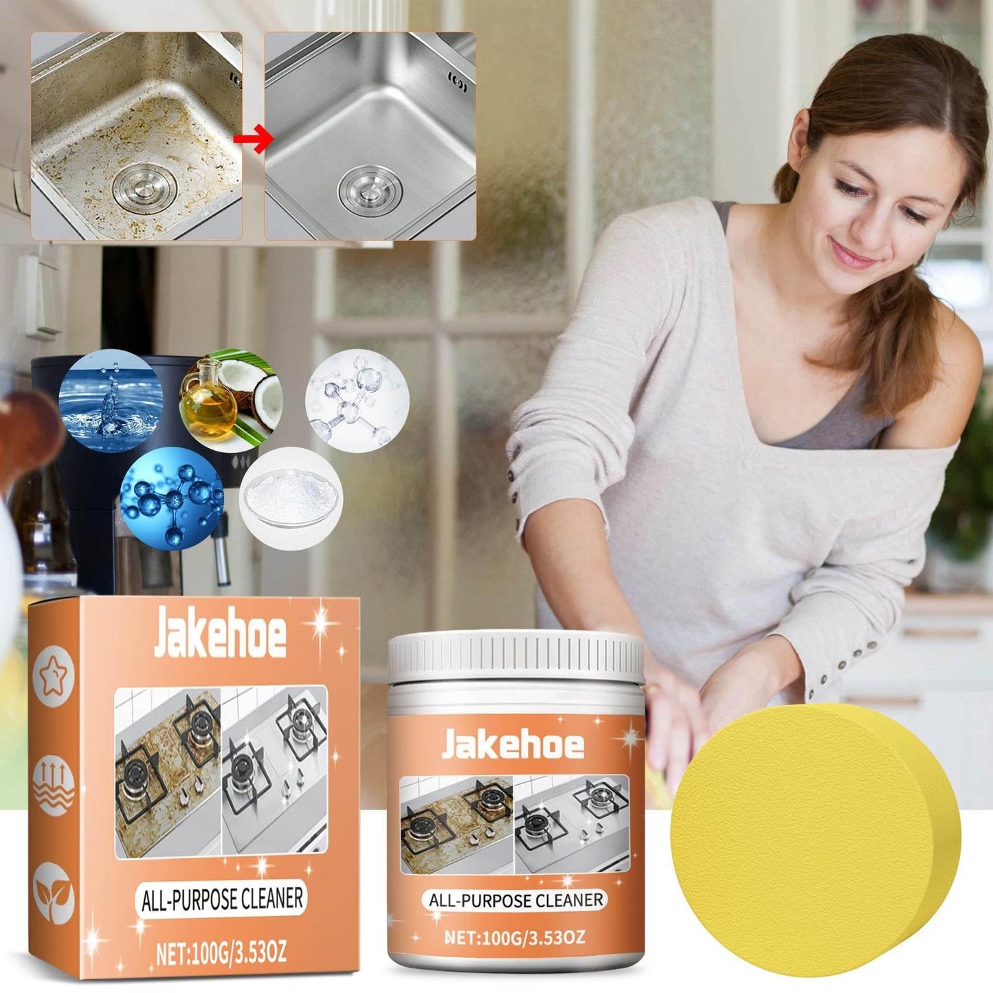 Multi-Purpose Cleaning Cream For Kitchen Stove Hood Stains - Estalios