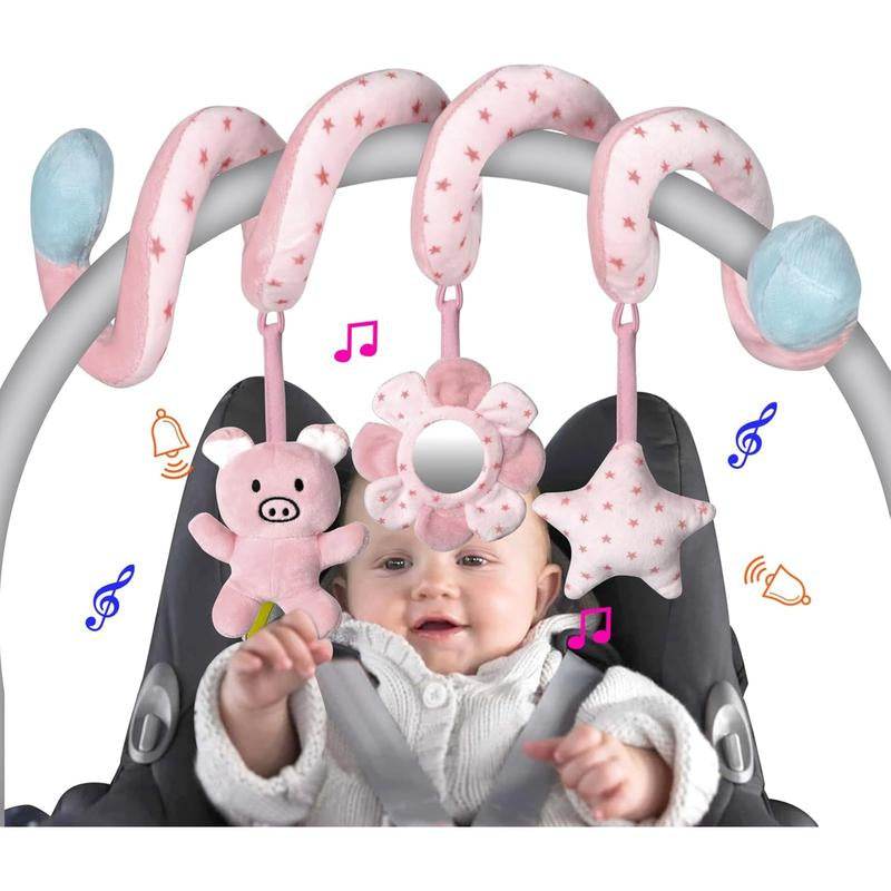 Car Seat Toys with Mirror and Rattles for Baby Play - Estalios
