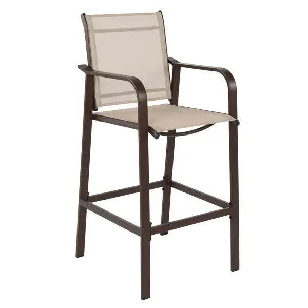 2pcs Patio Bar Stool Set with Iron Frame and Mesh Cloth - Estalios