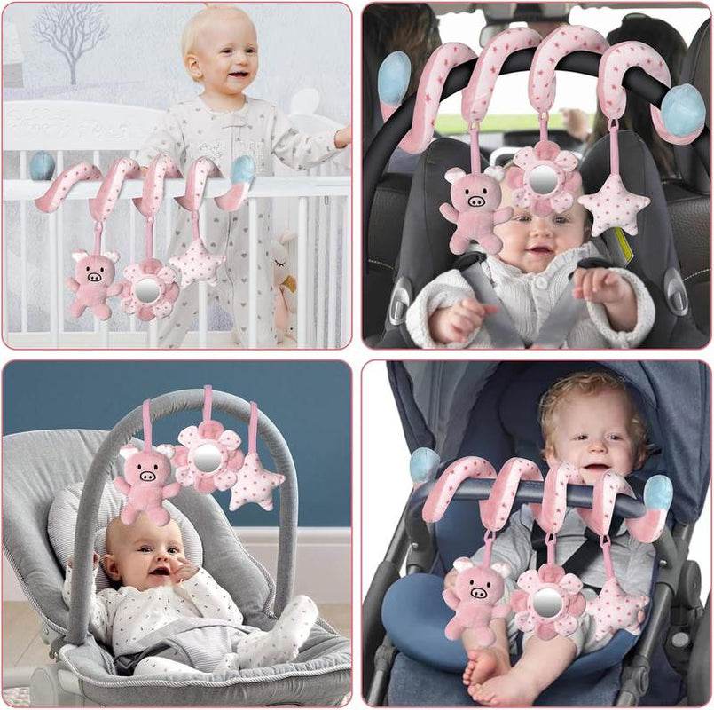 Car Seat Toys with Mirror and Rattles for Baby Play - Estalios