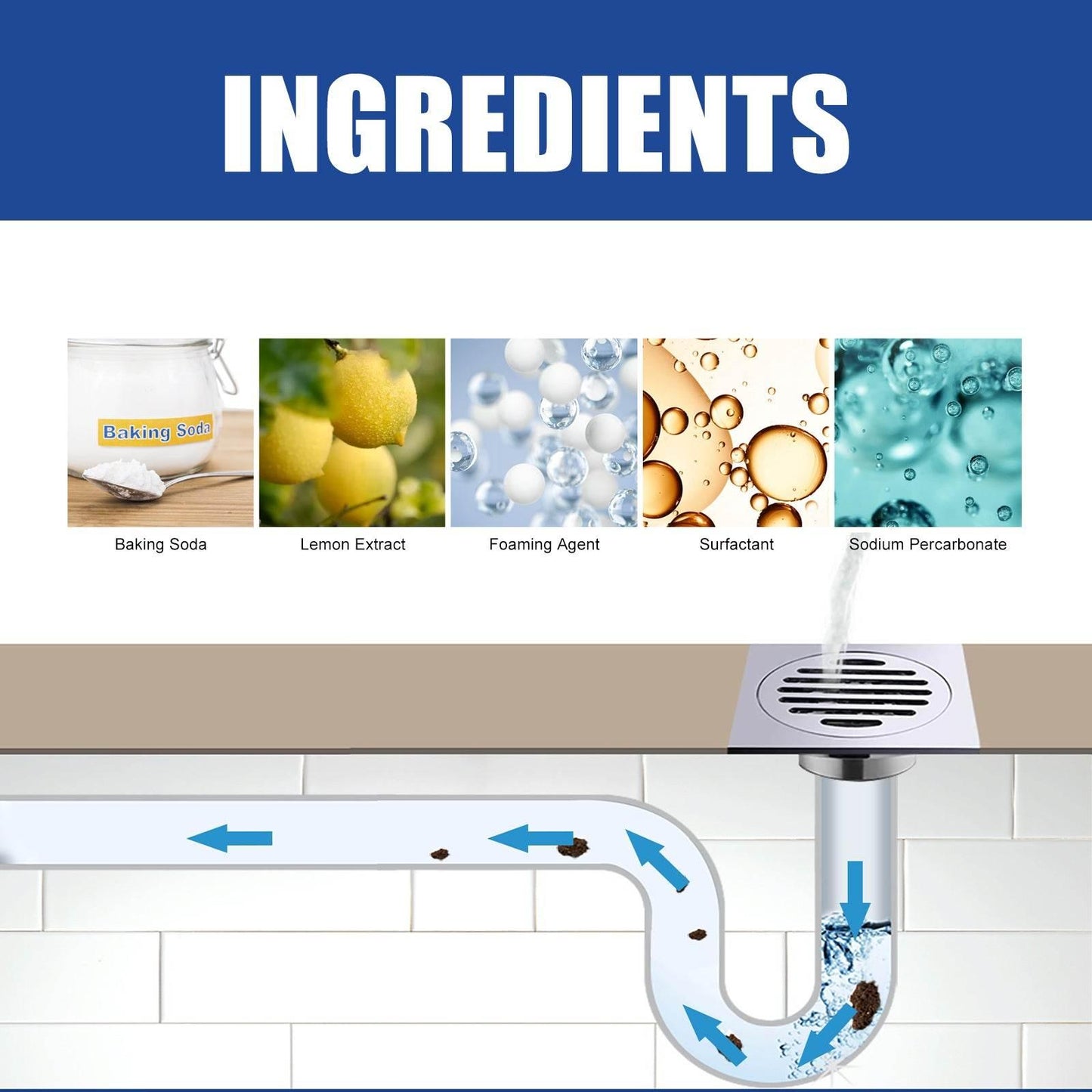 JUE-FISH Drain Gel Pipe Unclogger for Kitchen and Bathroom - Estalios