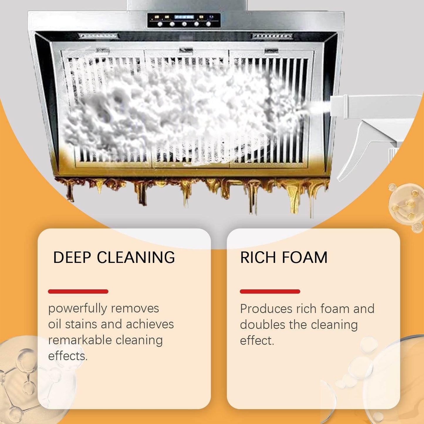 Kitchen Foam Cleaner for Household Kitchen Hood Oil Clean - Estalios