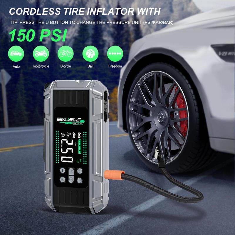 7-In-1 10000A Car Jump Starter with Air Compressor Tools - Estalios