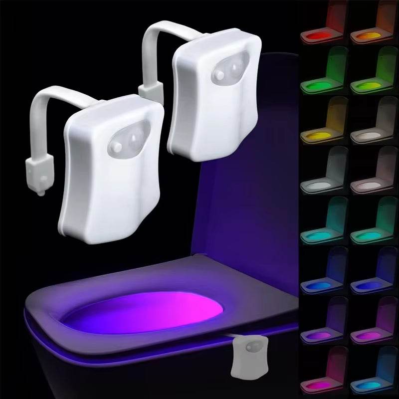 Toilet Seat Smart Motion Sensor Night Light 16 Colors LED Lamp - Estalios