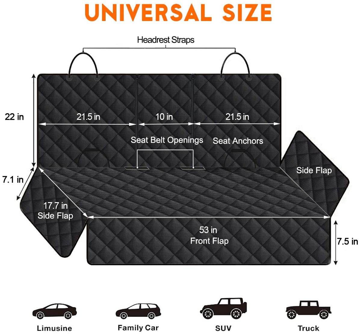 Waterproof Dog Car Seat Cover for Most Cars and SUVs - Estalios