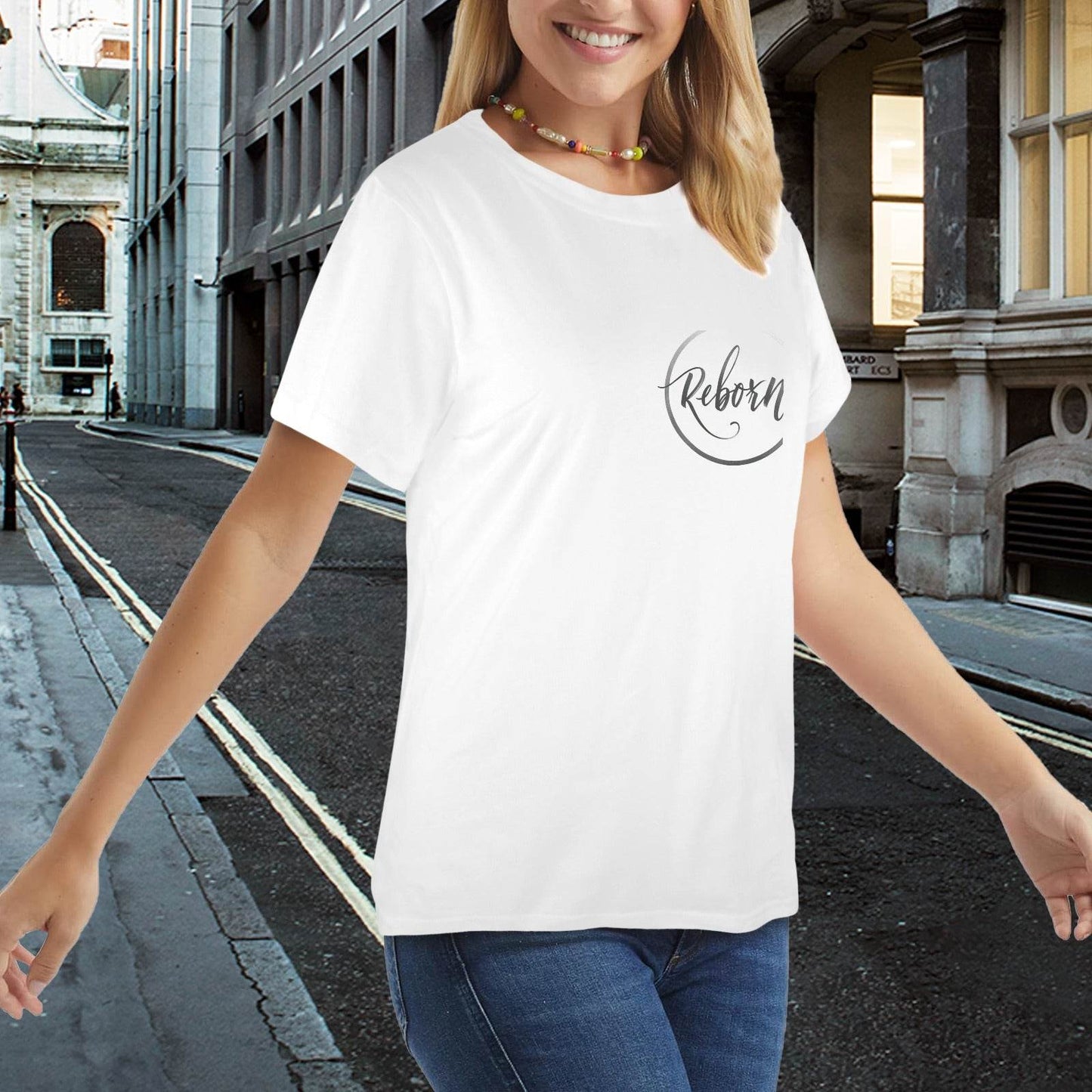 New Women's T-Shirt in USA Size Front Print (Made in USA,Ships to USA Only) - Estalios