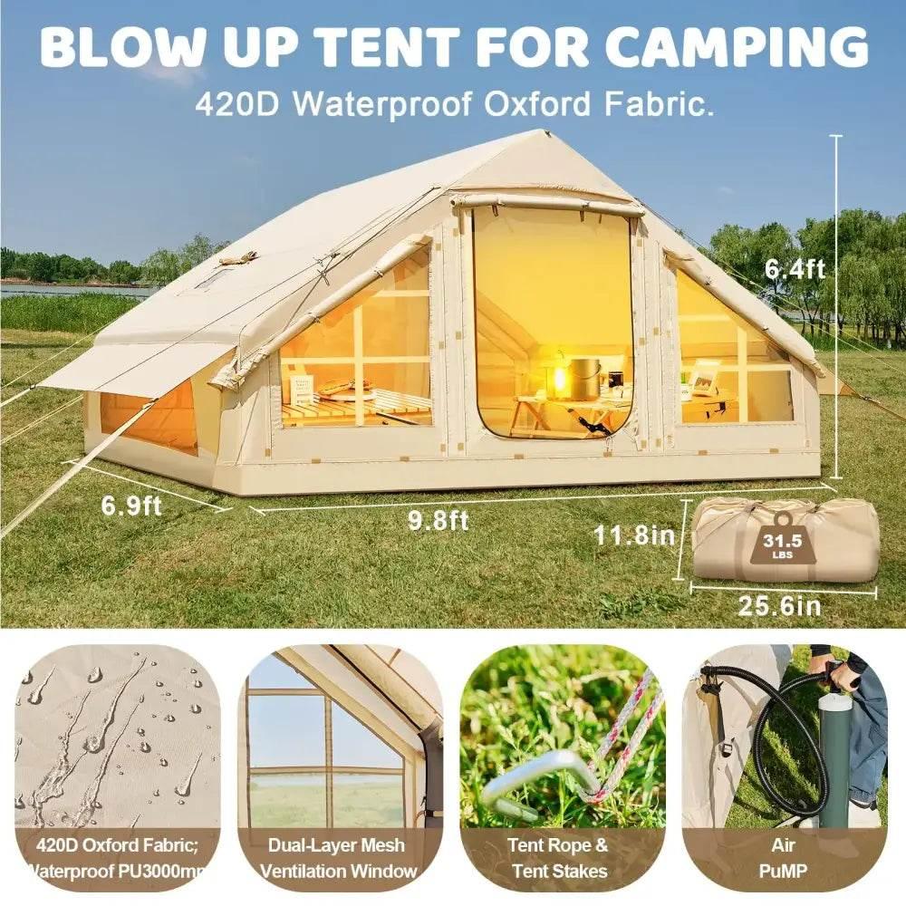 4-6 People Inflatable Tent Easy Set-Up for Camping - Estalios