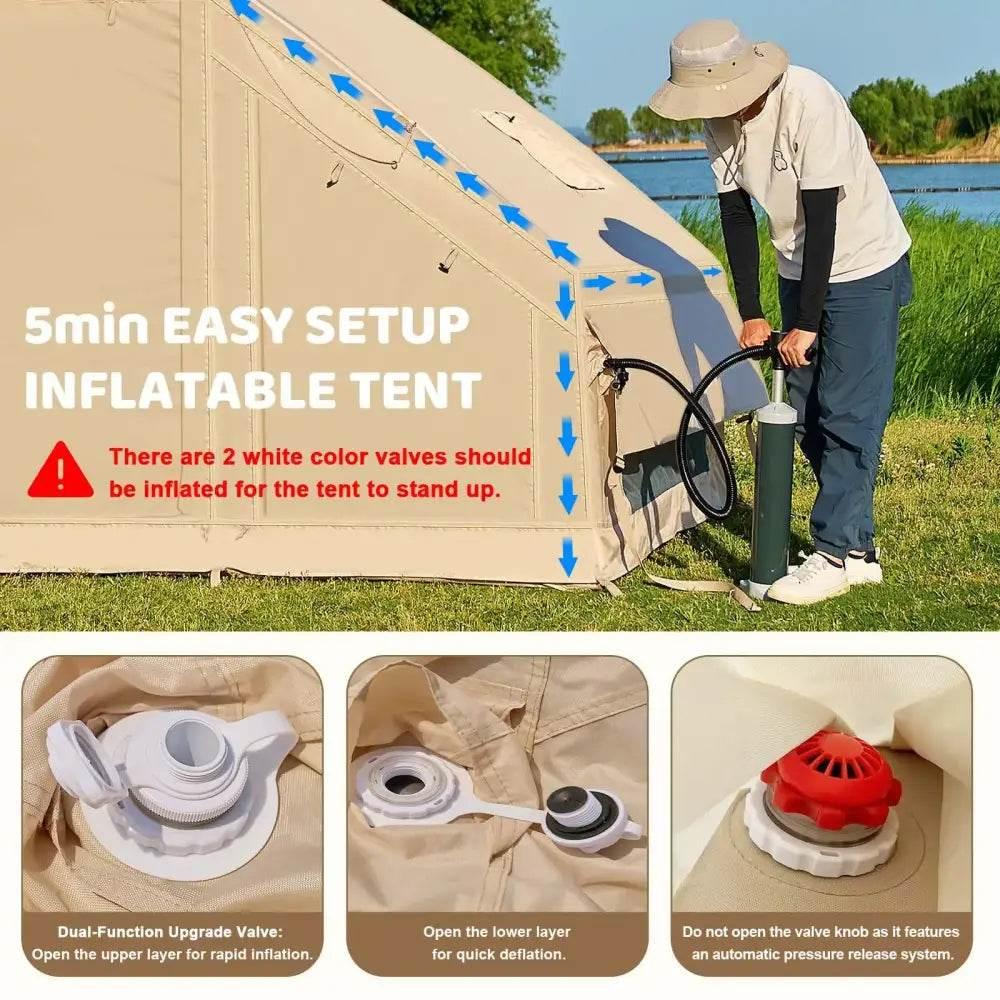 4-6 People Inflatable Tent Easy Set-Up for Camping - Estalios
