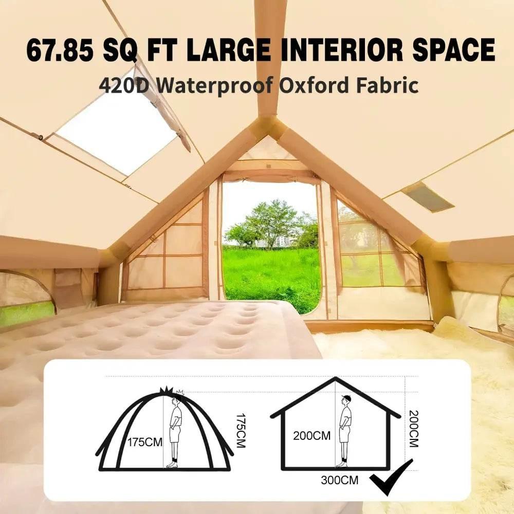 4-6 People Inflatable Tent Easy Set-Up for Camping - Estalios