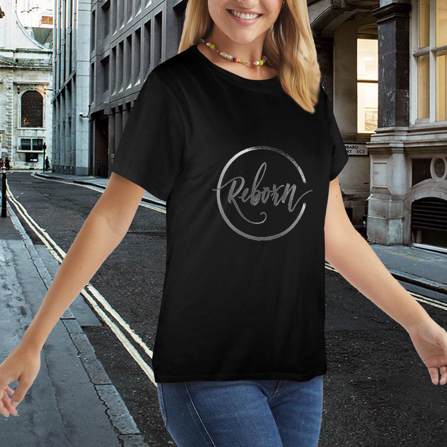 New Women's T-Shirt in USA Size Front Print (Made in USA,Ships to USA Only) - Estalios