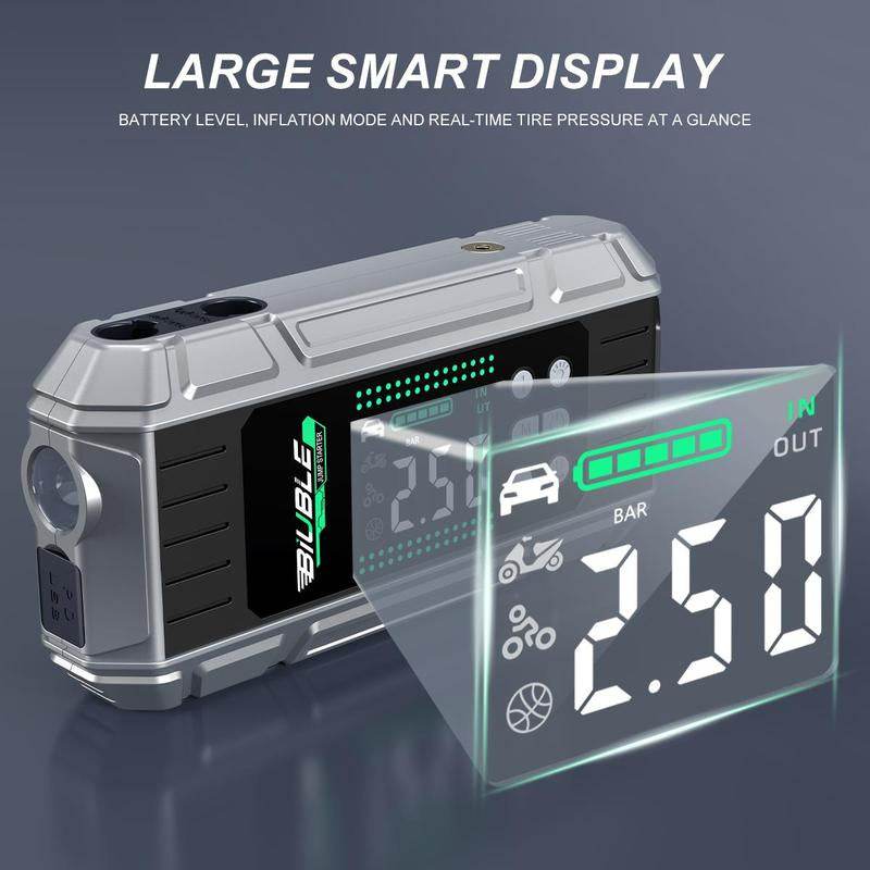 7-In-1 10000A Car Jump Starter with Air Compressor Tools - Estalios