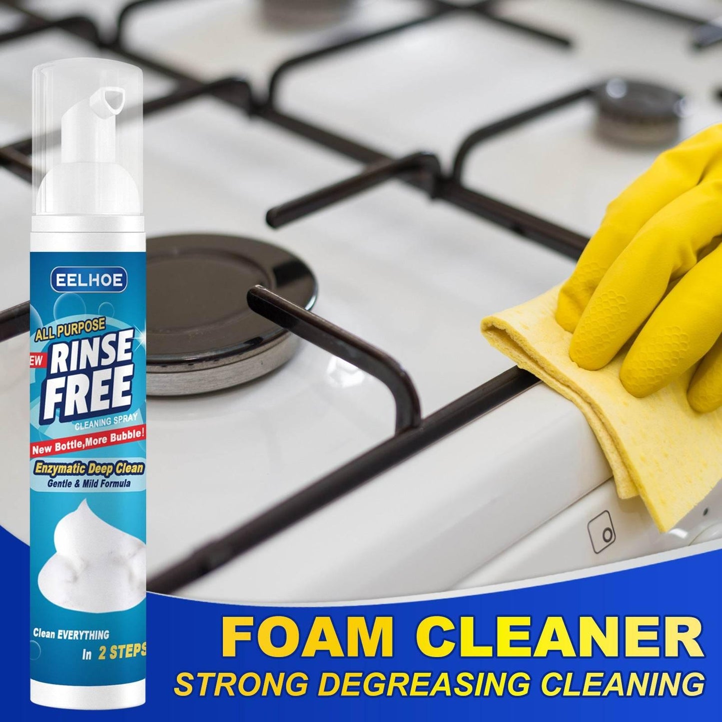 Heavy Grease Kitchen Foam Cleaner for Stove Hood and Utensils - Estalios