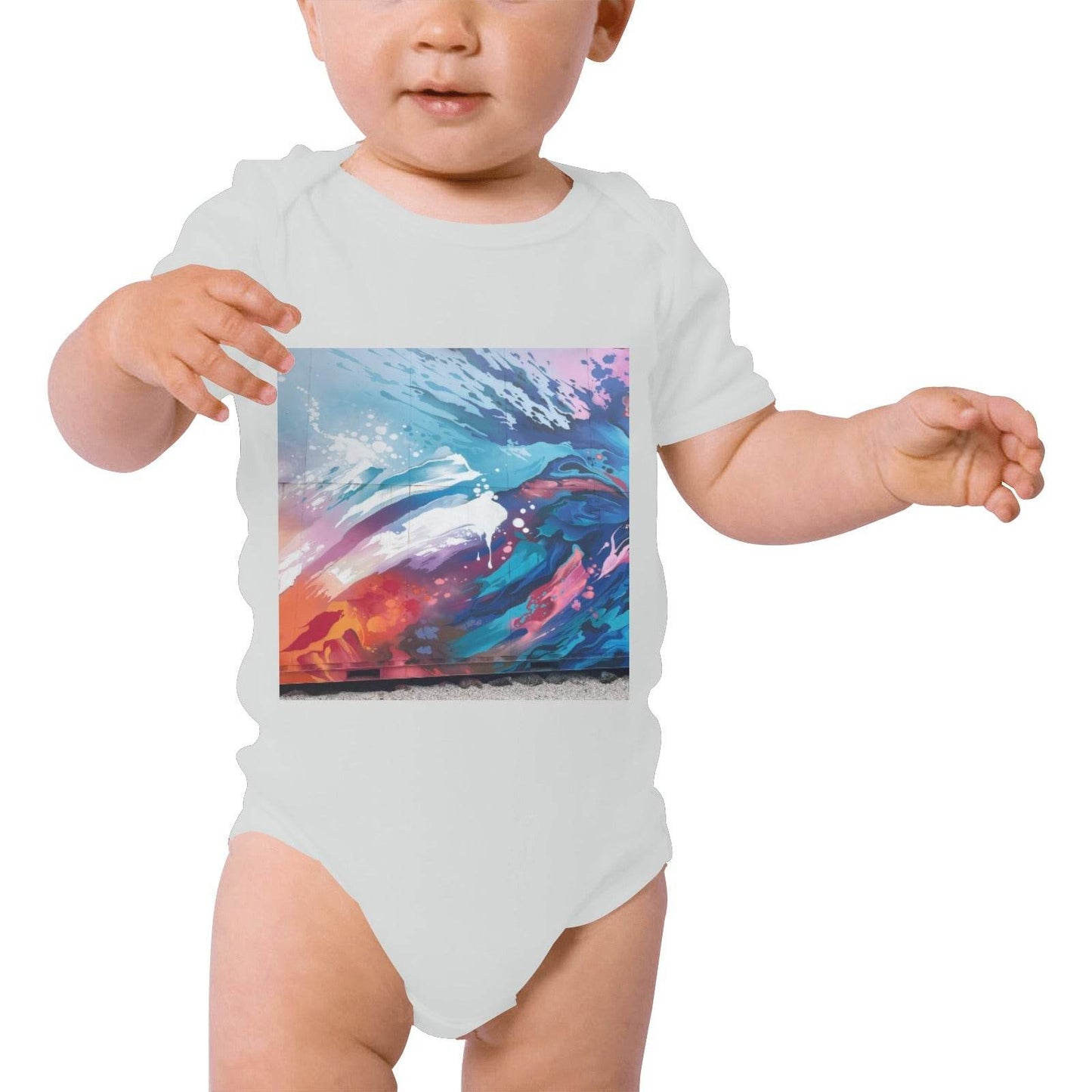 Baby Powder Organic Short Sleeve One Piece Model T28(One Side Printing) - Estalios