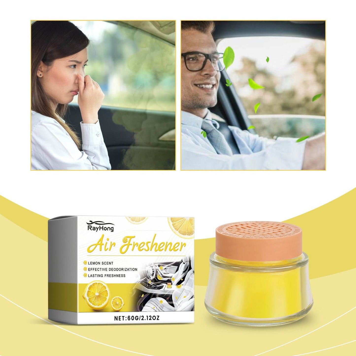 Lemon Fragrance Car Solid Balm for Fresh Air Anywhere - Estalios