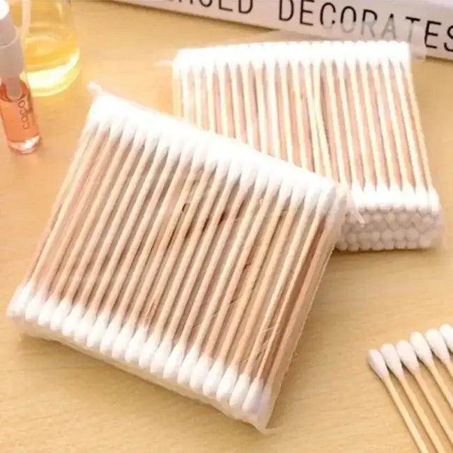 500pcs Double Head Wood Cotton Swabs for Easy Cleaning - Estalios