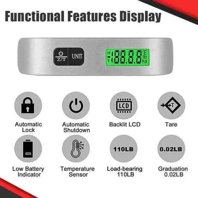 50kg Portable Digital Luggage Scale with LCD Display - Estalios