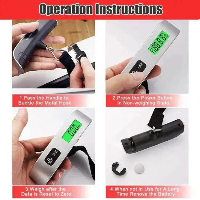 50kg Portable Digital Luggage Scale with LCD Display - Estalios
