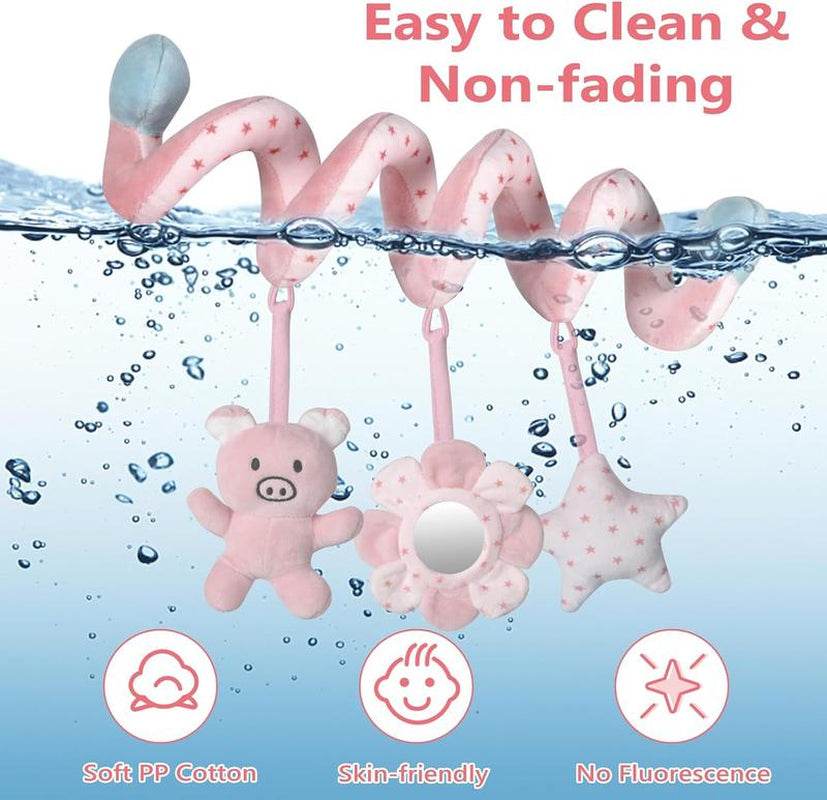 Car Seat Toys with Mirror and Rattles for Baby Play - Estalios