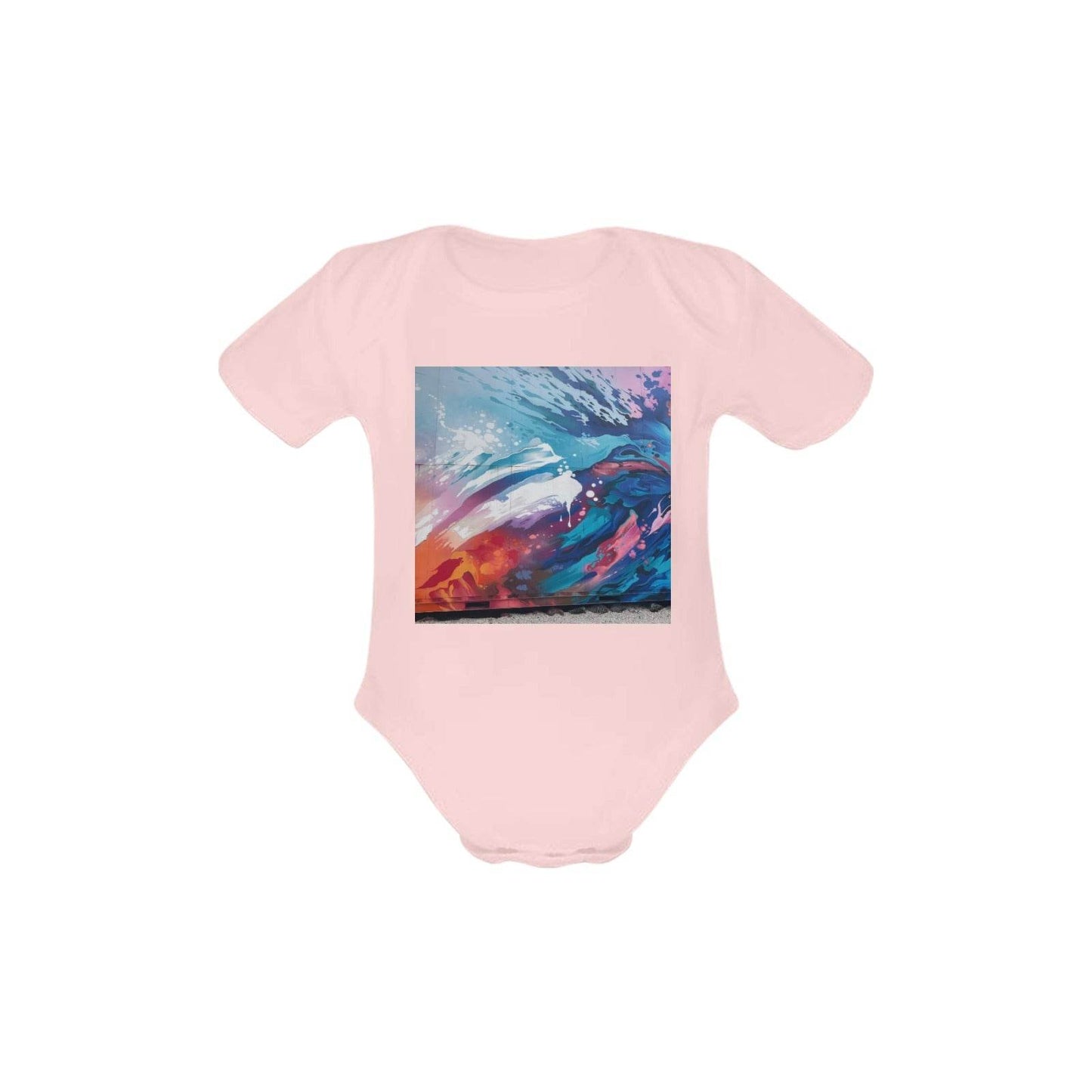 Baby Powder Organic Short Sleeve One Piece Model T28(One Side Printing) - Estalios