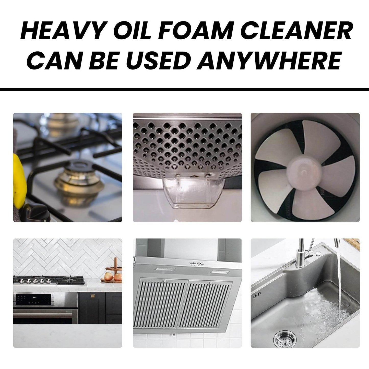 Heavy Oil Foam Cleaner for Kitchen Stove Range Hood Oil Removal - Estalios