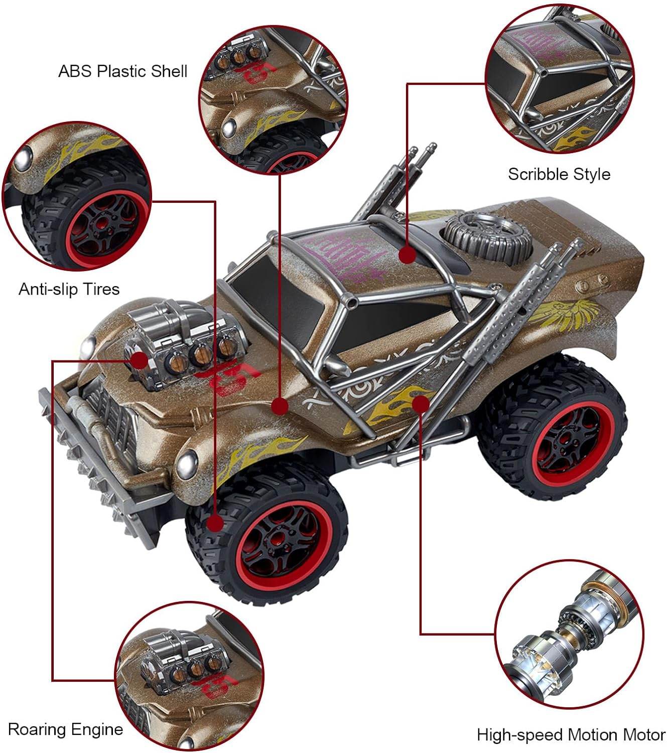 Wasteland Style 1:14 Scale 2.4GHz Electric RC Car Toys - Estalios