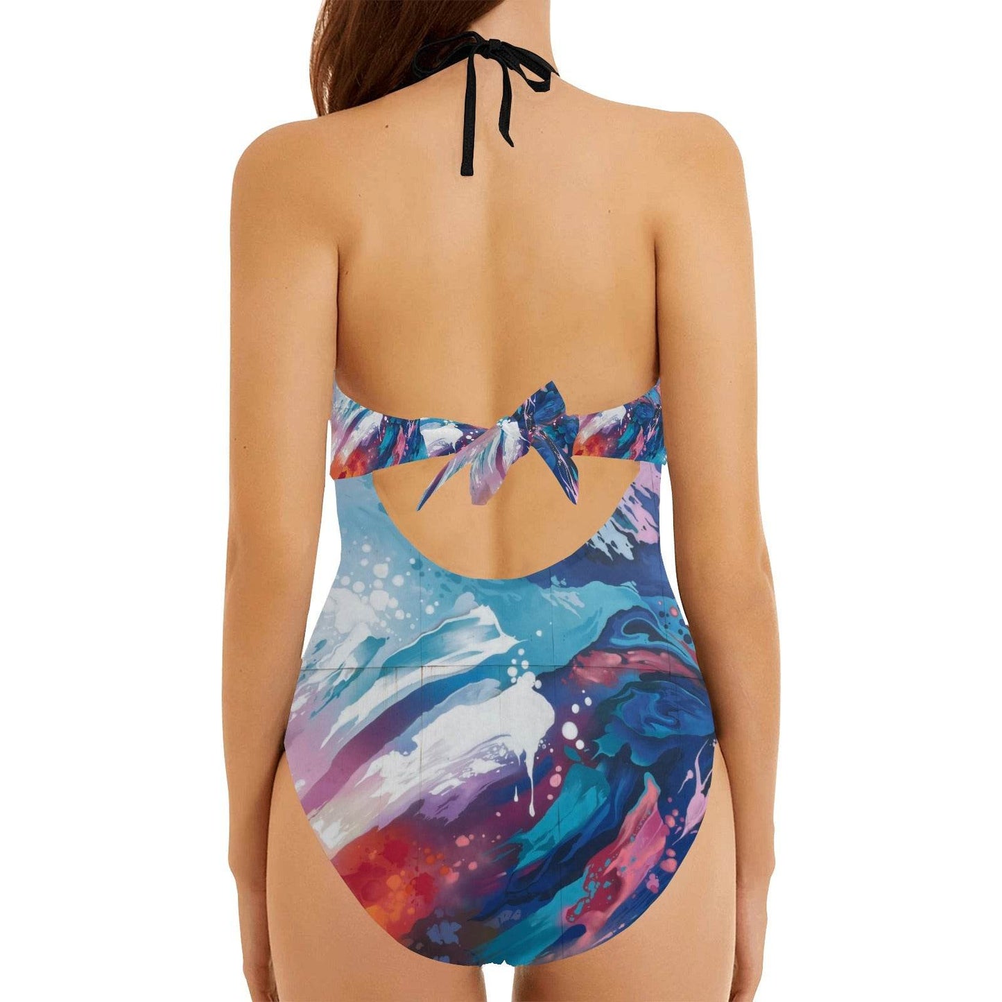 Women's Backless Bow Hollow Out Swimsuit for Summer Fun - Estalios