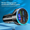 Multi-port car charger with digital display.