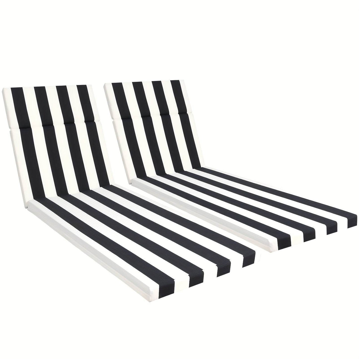 2PCS Patio Lounge Chair Cushions w/ Ties for Outdoor Comfort - Estalios