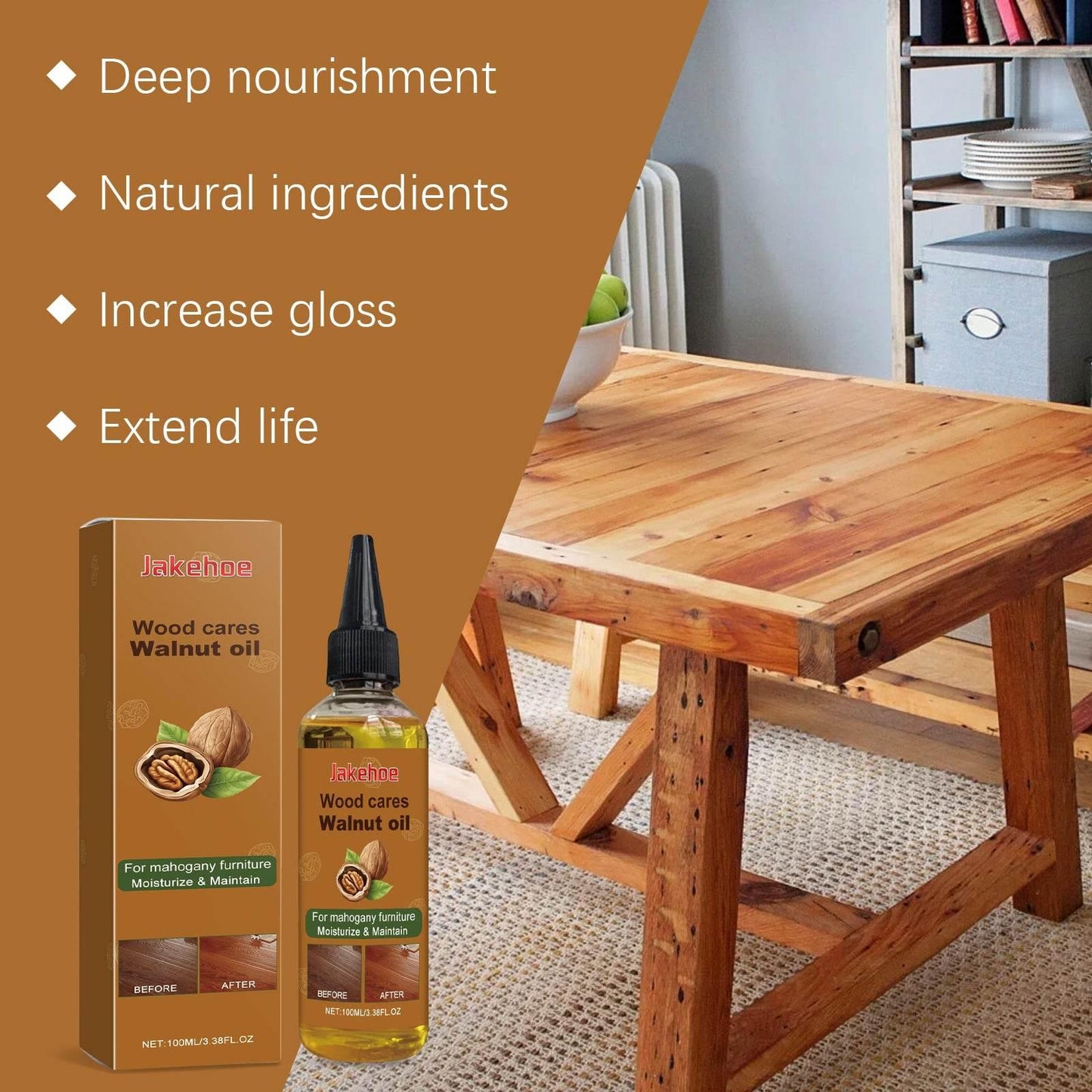 Wood Furniture Cleaning And Polishing Oil For Care - Estalios