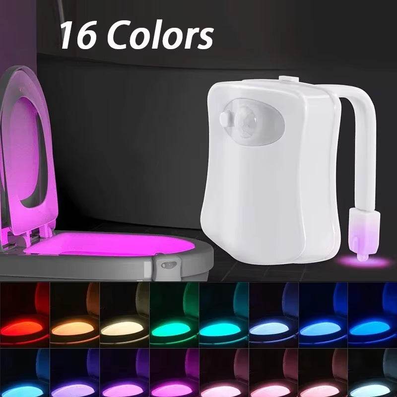 Toilet Seat Smart Motion Sensor Night Light 16 Colors LED Lamp - Estalios